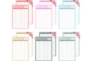Sugeru 96PCS Budget Planner Deutsch Zubehör-A6, 6 Farben Budget Sheets Zubehör, Budget Planner Zubehör, Geld Organizer, Nachfüllpapier für Binder Notizbuch Ringbücher, Ausgabenblätter, Kosten Tracker