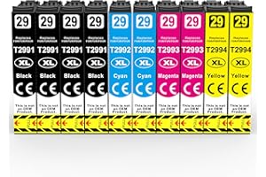 Q-IMAGE 10 Pack 29XL Ink Cartridge Compatible for Epson 29 XL Ink for Expression Home XP-342 XP-335 XP-235 XP-442 XP-352 XP-247 XP-255 XP-332 XP-345 XP-432 XP-435 Printer
