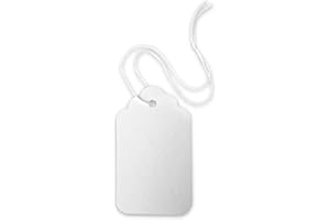 ‎BT-LABEL BT-Label 100 Anhänger Etiketten 59 x 36 mm Preisetiketten mit Faden Kraftpapier weiß, Preisschilder zum Beschriften für Flohmarkt Schmuck Geschenk Hang Tags