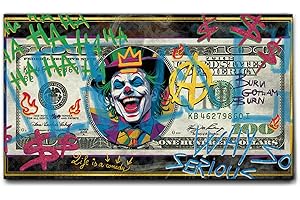 Giallobus - Quadro - 05 - Joker Dollar - Tela Canvas Telaio Standard - 100x60 - Pronto da Appendere - Quadri Moderni per la casa