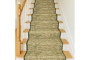 Bravich RugMasters Blend Green Rubber Backed Non Slip Machine Washable Very Long Hallway Hall Runner Narrow Rugs Custom Length Stair Mats 2'2"x6'FT (66x183cm)