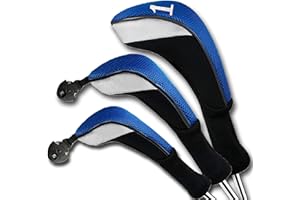 FINGER TEN Golf Club Head Covers for Woods Long Cover Driver Hybrid Fairway, Headcovers with Interchangeable No. Tag Novelty Durable Fit Woods Clubs