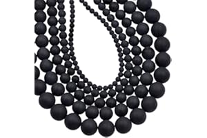 AD BEADS AD Perlen natürlich glatter Edelstein Rund Lose Perlen 38,1 cm 4 mm 6 mm 8 mm 10 mm 10mm Matte Black Onyx
