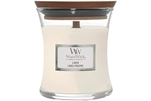 WoodWick Candela profumata Hourglass media con stoppino crepitante | Biancheria | Durata della fragranza: fino a 20 ore