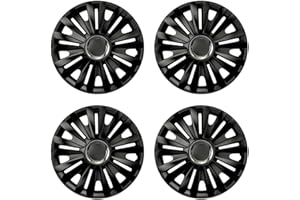 Shield Autocare Car Wheel Trims | Set of 4 Hub Caps Universal Fit Cover Protectors (Royal, Black, 16 Inch)