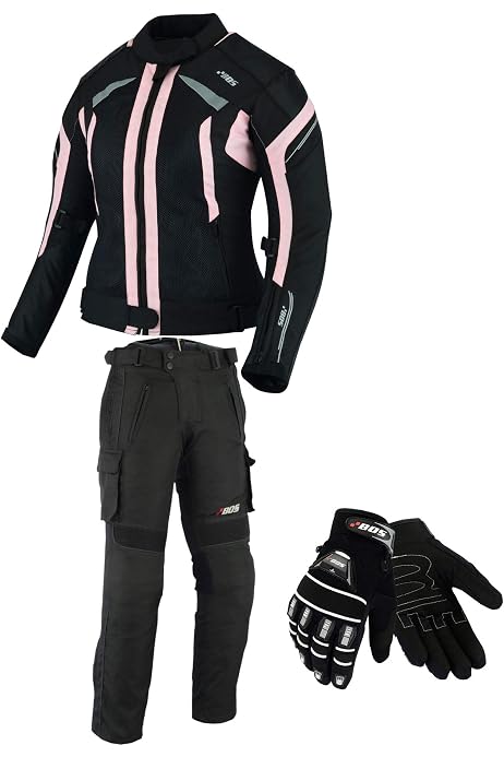 MOTORRAD KOMBI JACKE HOSE 2Stücke LEDER UND CORDURA STIEFEL