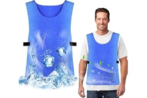 TBRFP Gilet Réfrigérant pour Hommes | Gilet de Sécurité de Refroidissement Respirant | Gilet Réfrigérant de Sport | Gilet Réfrigérant Réglable en PVA | Gilets de Travail D'extérieur pour Hommes et Femmes