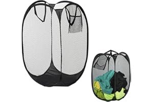 SODWES Paniers à Linge Pliables En Maille Avec Poignées,Panier a Linge Pliable,Maille Filet Avec Panier à Linge Sale Portable,Panier à Linge Sale,Panier à Linge Pliable,Pour Chambre à Coucher, Salle De Bain