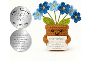 Tixlux Pocket Hug Positive Pflanze, Kreative Strickwolle Pflanze Puppe und Kleine Umarmung Glücksbringer, Mutmacher Geschenk, Gute Besserung Geschenk, EinschulungGeschenk (Vergissmeinnicht Blau)