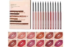 BEAUTY SEARCHER 12 couleurs lipliner crayon set haute pigmentation imperméable à l'eau naturel velours lèvres maquillage Soft pencil durable mat lisse ultra fine lipliner