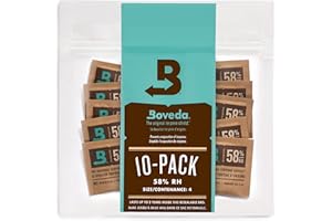 Boveda 58% Two-Way Humidity Control Packs For Storing ½ oz – Size 4 – 10 Pack – Moisture Absorbers for Small Storage Containers – Humidifier Packs – Hydration Packets in Resealable Bag