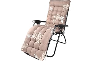 wawofun Sun Lounger Cushions Only, Garden Sunlounger Cushions 170x53CM Garden Seat Pads Sunbed Cushions for Indoor Outdoor Patio Yard Beach (Leaves Brown)