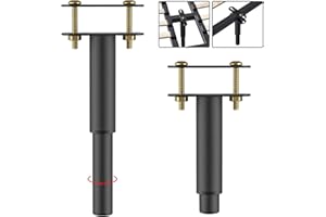 VETIN 4 Stück Höhenverstellbar Bettbeine, Metall Verstellbar Bettfüße 18-33 cm, Schwarz Bettrahmen Mittelstützbeine, Geeignet für Bettrahmen/Bett-Mittellatten/Robuste Metallbett-Ersatzbeine (2)