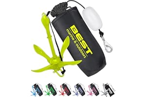 Best Marine and Outdoors Kayak Anchor, 3.5 Pound Anchor System Kit for Kayaks, Canoes, SUP Paddle Boards & Jet Skis, Fishing, Boating & Kayaking Accessories