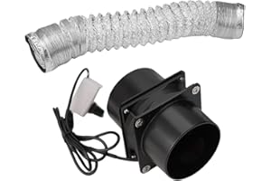 GDFNMOGO Quiet Inline Duct Fan With Variable Speed Controller, Speed Regulating Shed Ventilation, Duct Exhaust Air Ventilation, Noiseless (With 300cm Pipe)