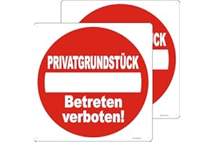 ‎GOODVIA Goodvia Schild Privatgrundstück Betreten Verboten Alu Reflektierend 30×30 cm, 2 Stück Metallschild Betreten Verboten Schilder Privatgrundstück Warnschilder Betreten Verboten