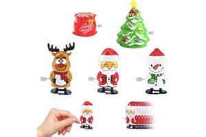 POPOYU 5 Stücke Kinder Aufziehspielzeug Wind Up Rentier Weihnachtsbaum Schneemann Weihnachtsmann Figur Uhrwerk Spielzeug Aufziehfigur Weihnachten Deko Figuren Geschenk für Baby Kinder Lustiges Spielzeug