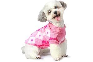 7CDXD Dog Jumpers, Dog Jumpers Small, Dog Sweater, Puppy Jumpers For Small Dogs, Dog Clothes for Puppy Yorkie Chihuahua Warm Sweater Winter Clothes（XS Back Length:8"/Pink)