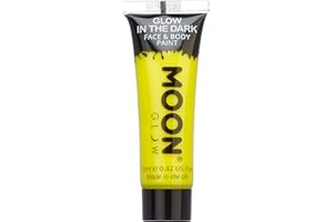 Moon Glow Pittura per viso e corpo che si illumina al buio – Fosforescente – Charge to Glow, Giallo, 12 ml