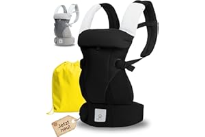KIDDY KINGDOM Ergonomische Babytrage Neugeborene ab Geburt - 3 in 1 Multifunktionale Kindertrage von 0-36 Monaten - Baby Trage mit 3D SOFT MESH - Baumwolle - Baby Tragegurt Baby Tragetasche schwarz