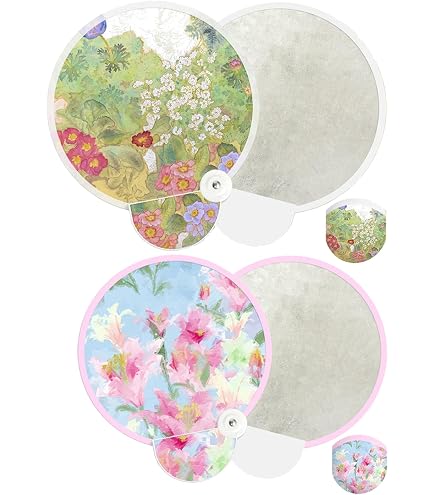 Set 5 Ventagli Pieghevoli Rotondi Portatili, Diametro 20 Cm, In Poliestere, Per Matrimoni, Feste E Decorazioni