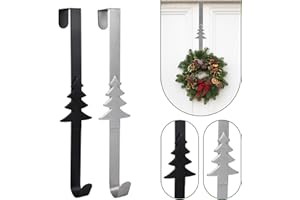 Volumoon 2 sztuki wieszaków na wieniec bożonarodzeniowy, wieszak na wieniec na drzwi, wieszak na ubrania ze stali nierdzewnej, do sypialni, łazienki, kuchni, szafki