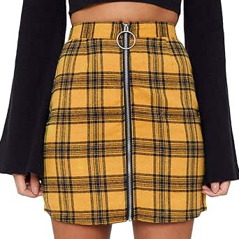 Gonna Scozzese,Gonna Donna Eleganti Gonna Aderente Gonne Corte Sexy  Minigonna A Quadri Gonna A Tubo A Righe con Zip Gonna Donna Vita  Alta,Mambain : Amazon.it: Abbigliamento