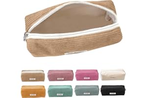 ELECTRI-HQ Pencil Case, 8 colore，Estuche de Lápices, Estuche de Pana, Estuche Escolar 1 Compartimento, Estuche para Lápices de Gran Capacidad, Portátil Multifuncional Estuche,para Niñas,Niños (Albaricoque)