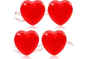 CIVANER 4 Pack Valentine's Day 60 Seconds Voice Recorder for Stuffed Animal Push Button Sound Recorder Heart Voice Box Recordable Device Sound Module for Toys Plush Bear Doll Toy Voice Message Recording, Red
