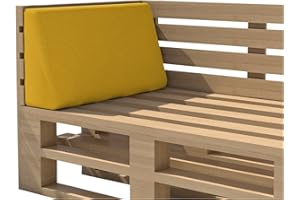 ‎CHILLY PILLEY chilly pilley Palettenkissen Gartenkissen Wasserdicht Palettenauflage Palettenpolster Indoor Outdoor Waschbar Abnehmbar Sitzkissen Rückenkissen (Seitenkissen 60x40x10/20, Gelb)