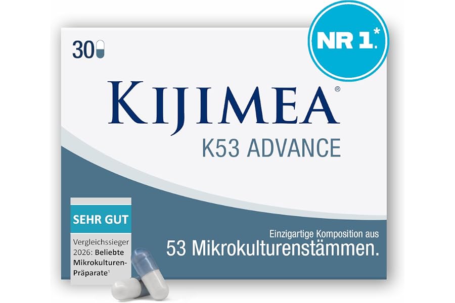 Produktabbildung zu Kijimea® K53 Advance – Darmbakterien hochdosiert | 53 ausgewählte Bakterienstämme aus der Darmflora | mit Biotin | >500 Milliarden KBE je Monatspackung | laktosefrei | glutenfrei - 30 Kapseln