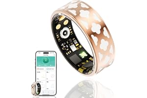 HPLSZCN Anillo Inteligente Hombre y Mujer con Cargador, podómetro multideportivo, frecuencia cardíaca, SpO2, sueño, Resistente al Agua IP68, Compatible con Android e iOS Esmalte (8)