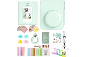 AISNYHO 12-in-1-Zubehör-Set für Fujifilm Instax Mini 12 Sofortbildkamera mit Kameratasche, Fotoalbum und Rahmen, DIY-Aufkleber, Selfie-Objektiv, Wandaufhängung, Farbfilter (Minzgrün)