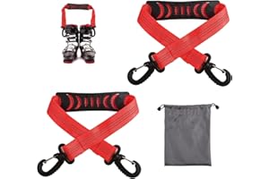 lasuroa 2pcs Ski Boot Carrier Straps with Storage Bag, Portable Ski Carrier Straps Backpack Straps Ski Shoulder Sling Ski Bag Shoulder Strap Skate Leash Roller Skate Leash Ski Accessories