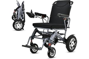 WISGING Schwierige intelligente leichte, faltbare elektrische Rollstühle, kompakter Stromrollstuhl, tragbares Klapptransport - langlebige Rollstühle, Mobilitätshilfe, All Terrain -Rollstühle