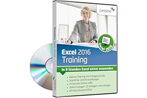 LESSINO Excel 2016 Training - In 8 Stunden Excel sicher anwenden | Einsteiger und Auffrischer lernen mit diesem Kurs Schritt für Schritt die Grundlagen von Excel | inkl. Online-Kurs [1 Nutzer-Lizenz]