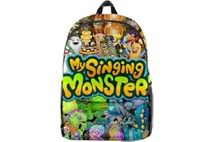 ANJINGUANG My Singing Monsters Shoulder Bag Anime Game 3d Print School Shoulder Bag Student Schoolbag Boys Girls Lightweight Laptop Shoulder Bag