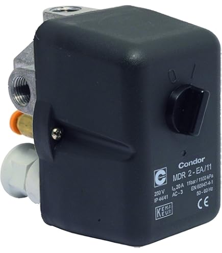 Interruttore Di Pressione Condor MDR 3 - 400 Volt, 6.3-10A, Per Compressori Fino A 7.5kW, Grigio/Nero - Foto 6
