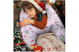 OHAANYY Schlafkissen Auto Kinder, Reisekissen Kinder Auto, Baumwolle Abnehmbarer & Waschbarer Bezug, Weich & Bequem, Ideal für Autofahrten mit Kindern