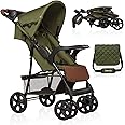 LIONELO Emma Plus Baby Stroller 15 kg, 5 Point Harness, Quick Folding, Strong Shock Absorbers, Bag Included, Lightweight and Durable Construction Soft Mattress
