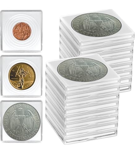 Airtite Coin Capsules 25-Pack H38 Direct-Fit Airtight Coin Capsules For Morgan, Peace, &amp; Ike Silver Dollars - Clear Plastic Holders Morgan Dollar Capsules