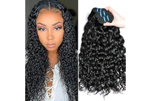 LADIARYF Ladiary Tissage Bresilien en lot 100% Meches Cheveux Naturel Brésilienne Water Wave Hair BundlesTissage Naturel Couleur 3 faisceaux 12 14 16 pouce tissage bresilien Water Wave Hair Bundles