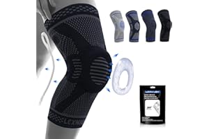 LEXNIUSH Professional Knee Support for Men/Women, Anti Slip Knee Brace Compression Sleeve with Patella Gel Pads & Side Stabilizers for Arthritis,Knee Pain,Meniscus Tear,ACL,Running,Sports,Joint Pain Relief