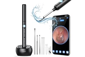 Hopefox Ear Wax Removal Camera, Ear Cleaner Camera, 5MP Ear Camera Otoscope with 6 LED Lights, WiFi Earwax Remover Tool with 2-in-1 Storage Base, Ear Picker for iPhone, iPad & Android Phones