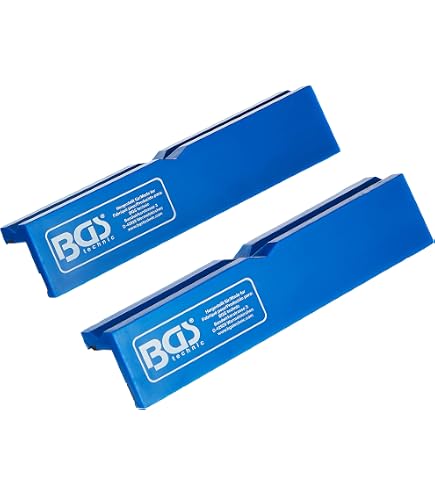 KS Tools Copriganasce Magnetiche - 120 Mm, Superfici Prismatiche Per Morsa, In Alluminio E Gomma