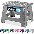 Handy Laundry Folding Step Stool - The Lightweight Step Stool is Sturdy Enough to Support Adults and Safe Enough for Kids. Opens Easy with One Flip. Great for Kitchen, Bathroom or Bedroom. (Grey)