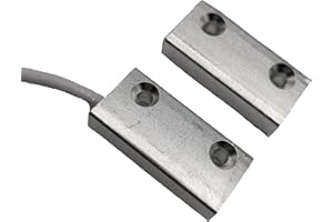 Glac Store® Contacto Magnético de Aluminio a Vista para Cerraduras Universal 31mm para todo tipo de Central Alarma Antirrobo Cableado para Accesorios Puerta Alambre Largo 100 cm
