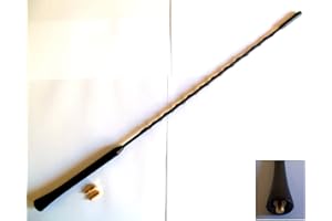 DJFP MK3 Black Rubber Genuine Replacement AM/FM Aerial Mast Antenna Roof Screw In Type