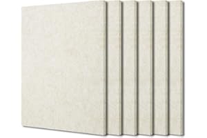 BXI Lot de 6 panneaux d'absorption acoustique haute densité - Carreaux en feutre acoustique pour décoration de plafond et mur - 400 x 300 x 9 mm