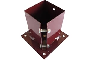 TTCWM Fence Post Support Bolt Down 3" 75mm Garden Holder Like Metpost Bolt Grip Brown x 2